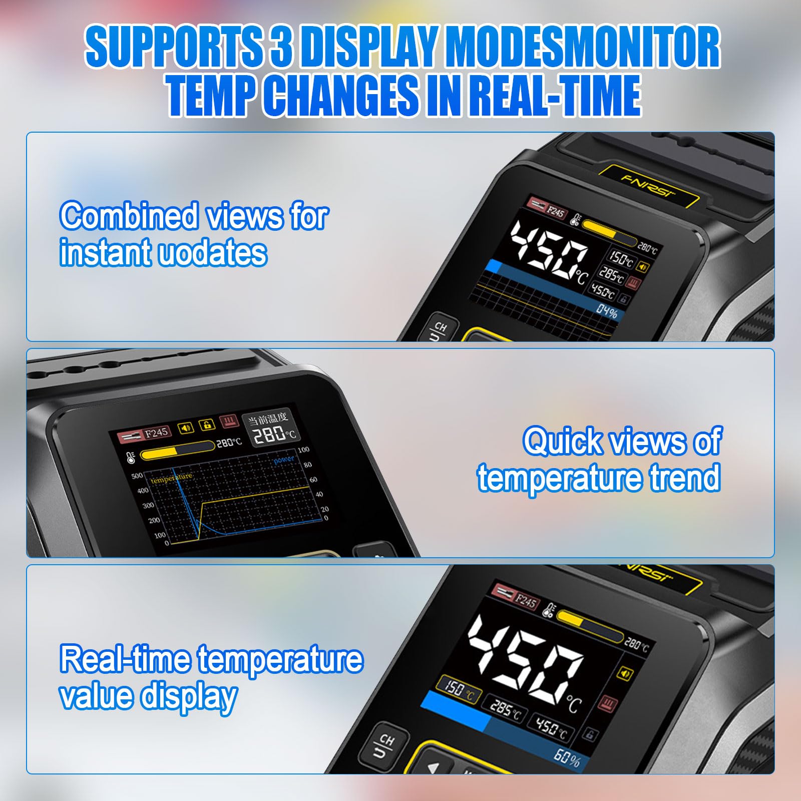 DWS-200 Lötstation Profi Lötkolben Station Set 100-450°C Keramikheizelement LCD-Display für Elektronik, DIY-Projekten, Nachbesserungen, Reparaturen