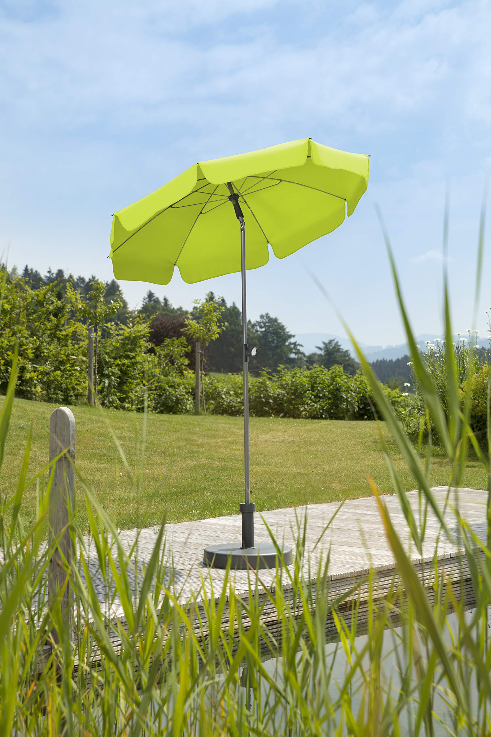 Parasol Schneider Locarno 150cm Ø - Toile Polyester - Inclinable - Protection UV50+ - Couleur Nature