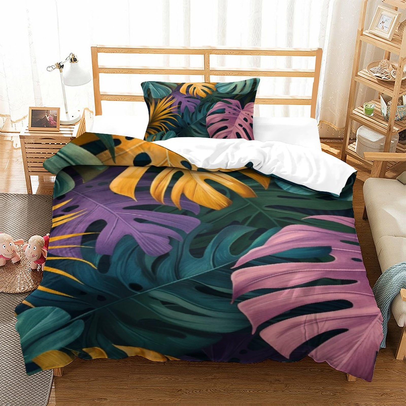 Housse de couette tropicale 3D pour une chambre style jungle urbaine