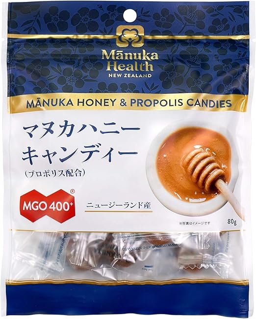Amazon マヌカヘルス マヌカハニー キャンディー プロポリス 配合 80g 正規品 ニュージーランド産 Mgo400 個包装 チャック付き Manuka Health New Zealand あめ キャンディ 通販