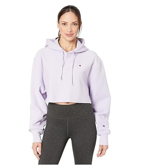 champion life women's reverse weave cropped cut off hood