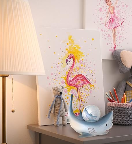 Miniatura 6 de COTA Global - Globo de nieve de tiburón Figura de globo de agua con purpurina brillante, adorno coleccionable del zoológico para decoración del