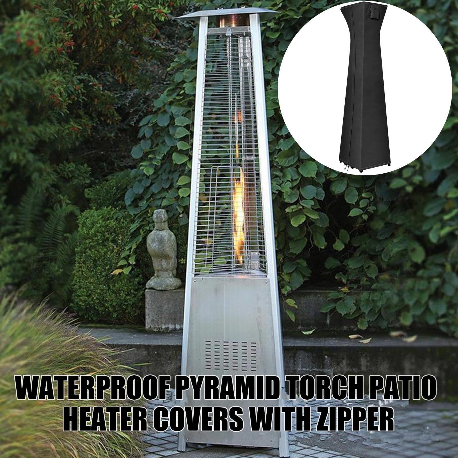 De Calefacción Pirámide - Con Cremallera, Impermeable, Resistente a los rayos UV, Al Polvo, Protección Exterior, Cubierta De Calefacción Pirámide De Pie - Calentadores Exteriores Altos Triangula