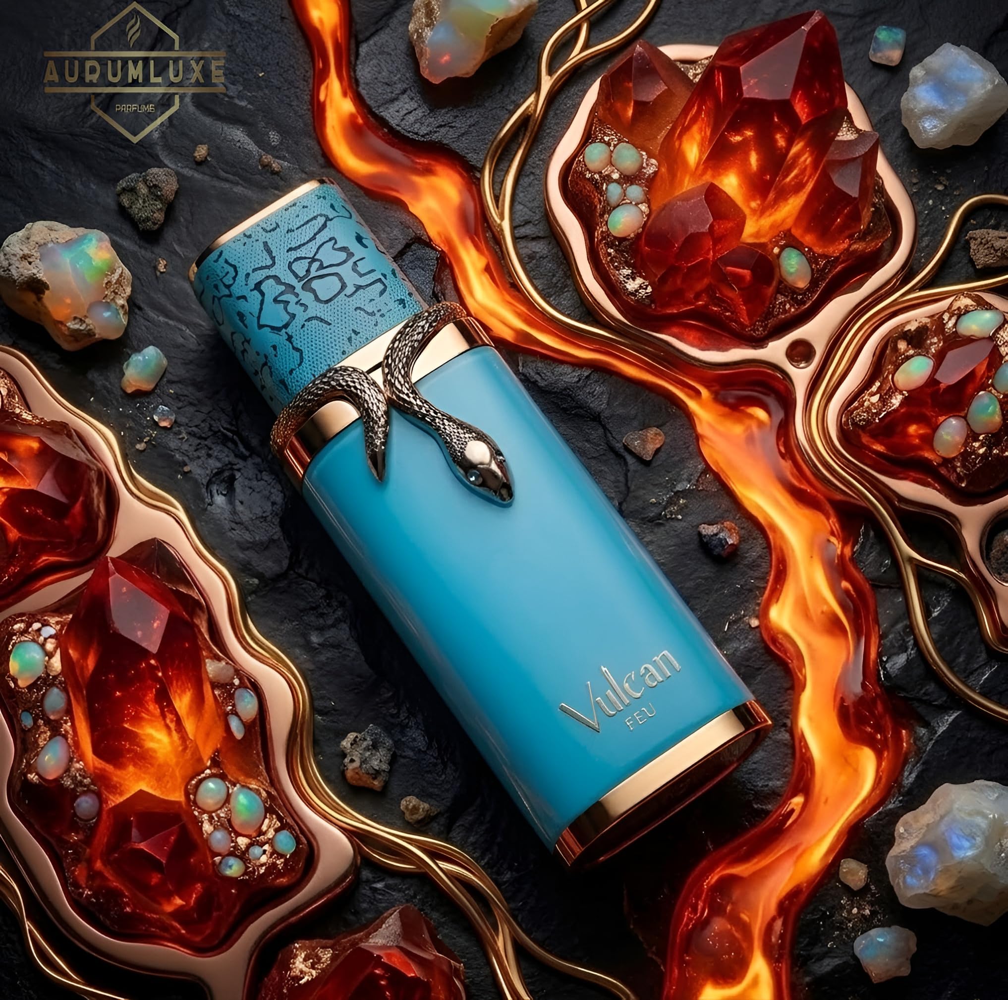AURUMLUXE Vulcan Feu Perfume, Perfumes Arabes Hombre, Perfumes Hombre, Regalos Originales para Hombre, Colonia Hombre, Perfume Arabes Originales, Eau de Parfum, Perfume Vulcan Feu 100 ml