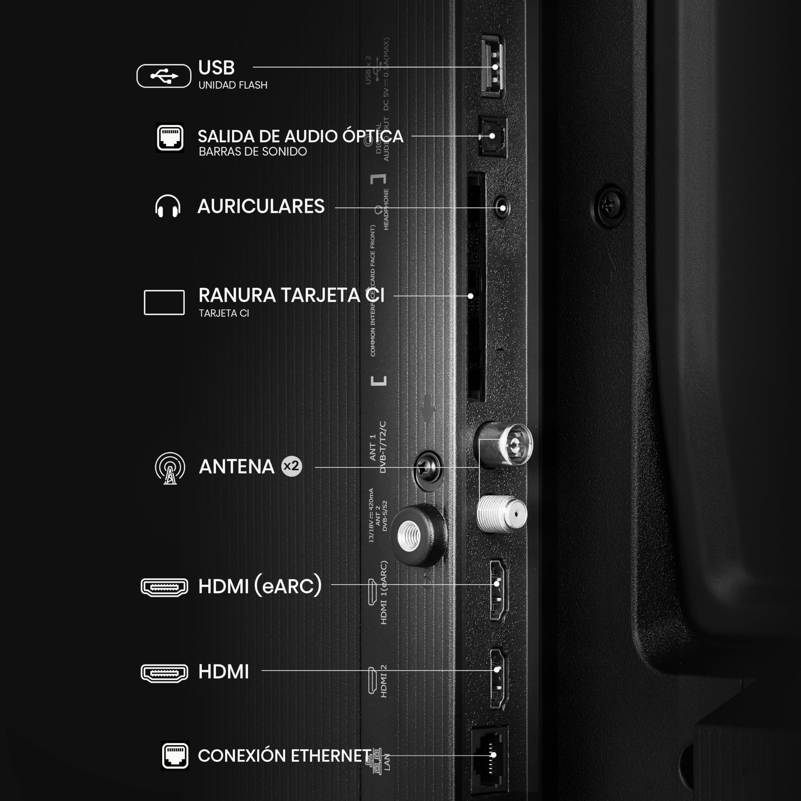 Hisense 40A4Q - FullHD Smart TV 40 Pulgadas, Modo Juego, Deportes IA, Sonido Dolby DTS HD, Alto Contraste, Función Compartir en el Televisor, DVB - T2, Auto Ordenación de los Canales TDT