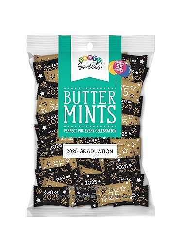 Party Sweets Mentas de graduación 2025 de Hospitality Mints, 300 mentas, bolsas de 7 onzas (paquete de 6)