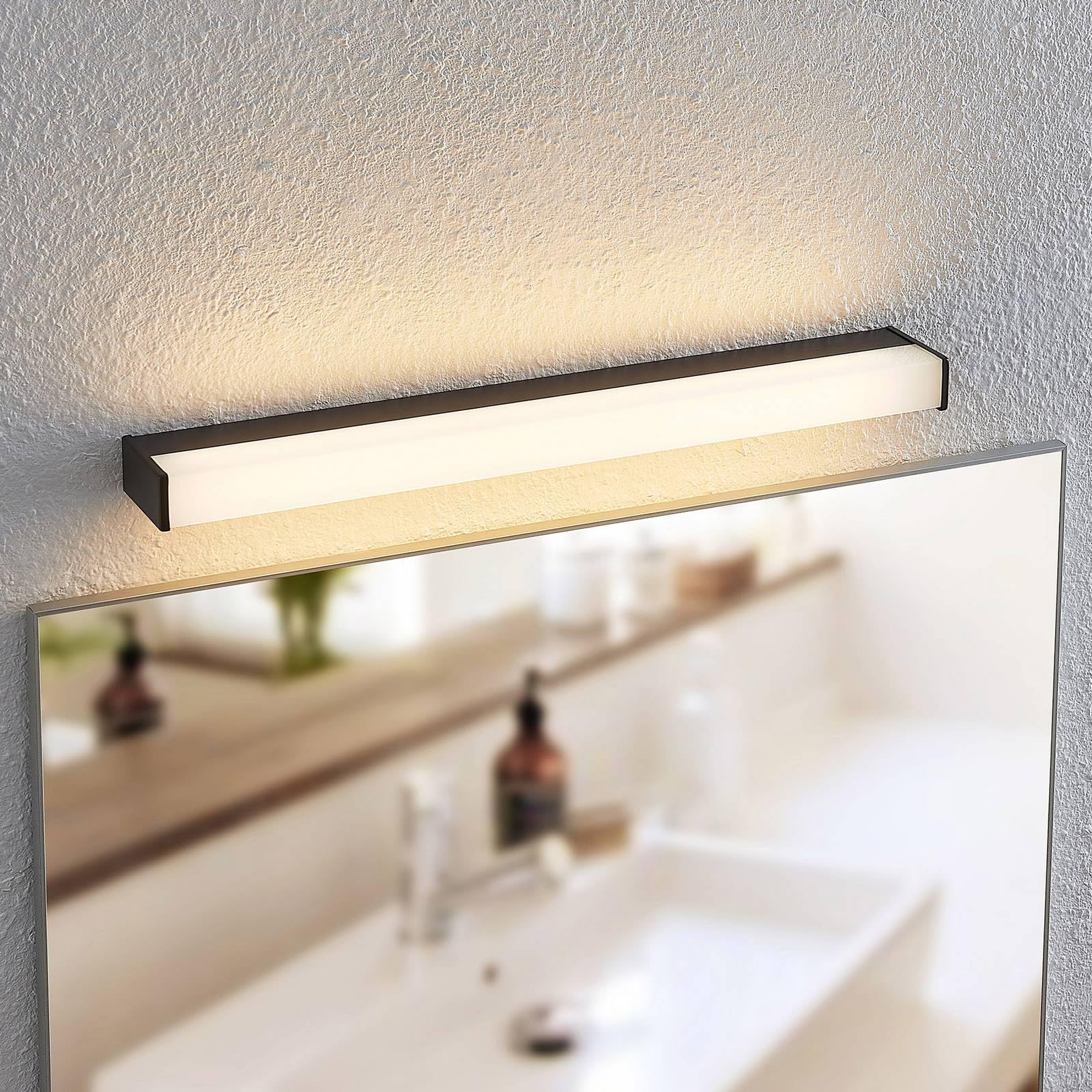 Lindby LED Wandleuchte, Wandlampe Bad Ulisan (spritzwassergeschützt (Modern) in Schwarz aus Aluminium (1 flammig) - Wandleuchten Spiegelleuchte Badezimmer Wandbeleuchtung Badezimmerleuchte