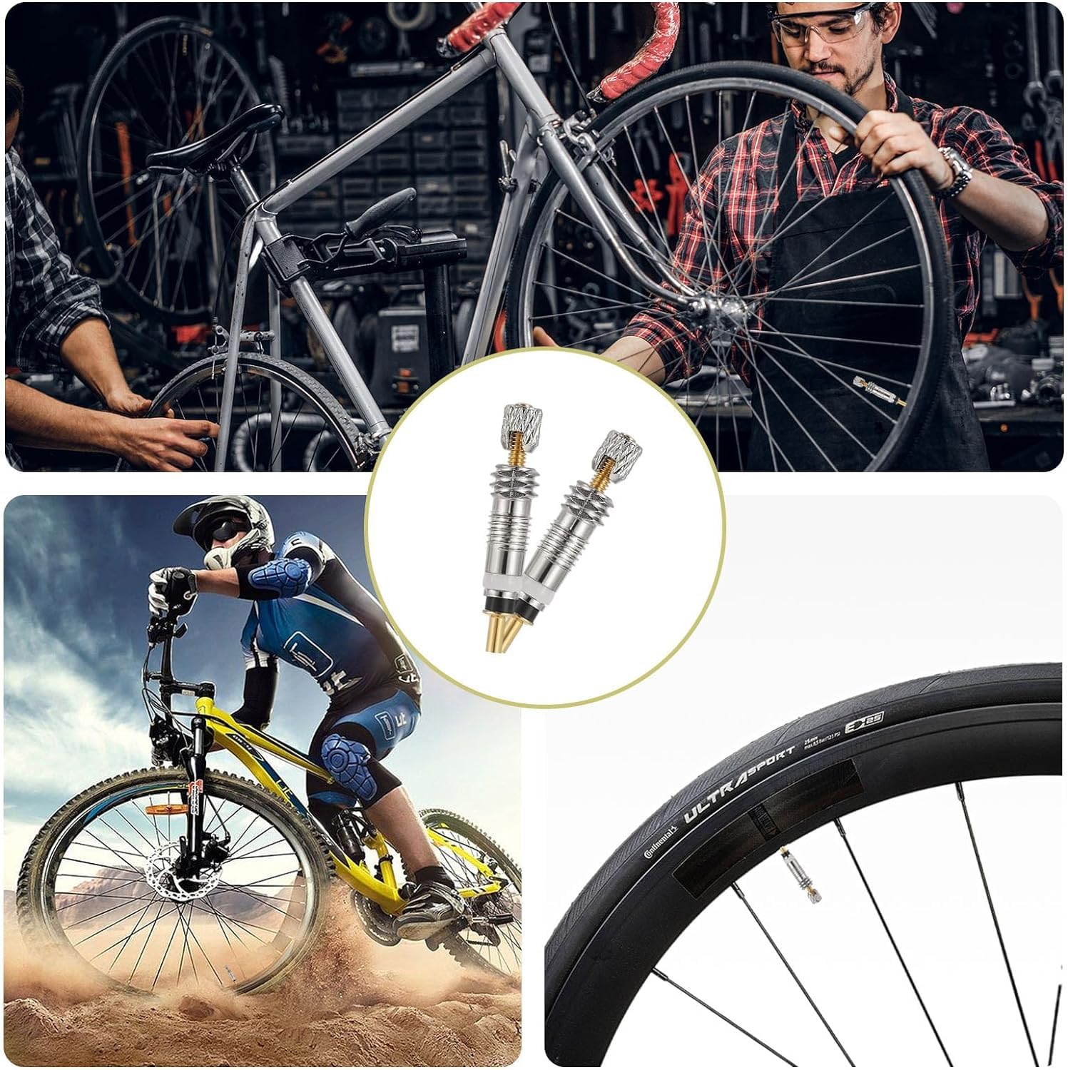 Uni-Fine 20 Pezzi Valvola Bici da Strada in Ottone, Valvola Bici Nucleo da Strada, Presta Valvola, Valvola Francese, Adattatore per Valvola di Ricambio Riparazione Bici