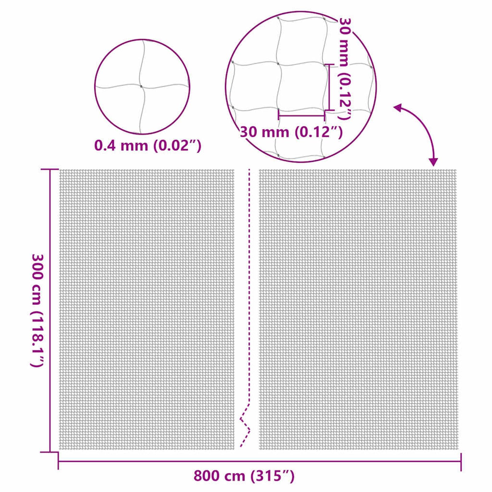 Homgoday Katzennetz Transparent 8x3 m Nylon, Katzenschutznetz für Balkon Fenster Terrasse, UV-beständig reißfest, zuschneidbar, Katzensicherung 42003057