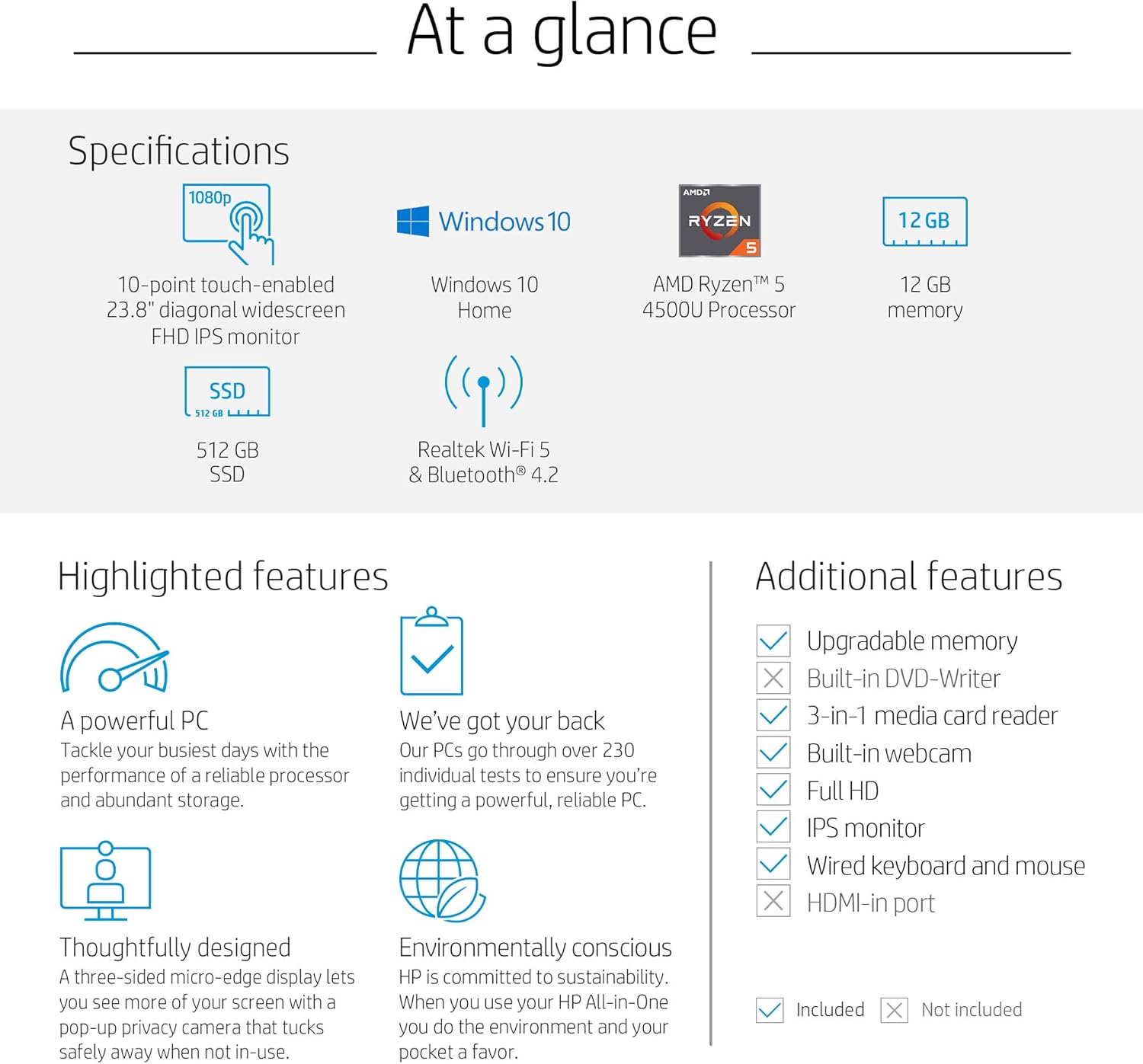 60% оƒƒ Dіѕсоunt HP 24-inch All-in-One Touchscreen Desktop Computer, AMD Ryzen 5 4500U Processor, 12 GB RAM, 512 GB SSD, Windows 10 Home (24-dp0160, Silver) Gеt Sресіаl Prісе HP 24-inch All-in-One Touchscreen Desktop Computer, AMD Ryzen 5 4500U Processor, 12 GB RAM, 512 GB SSD, Windows 10 Home (24-dp0160, Silver)