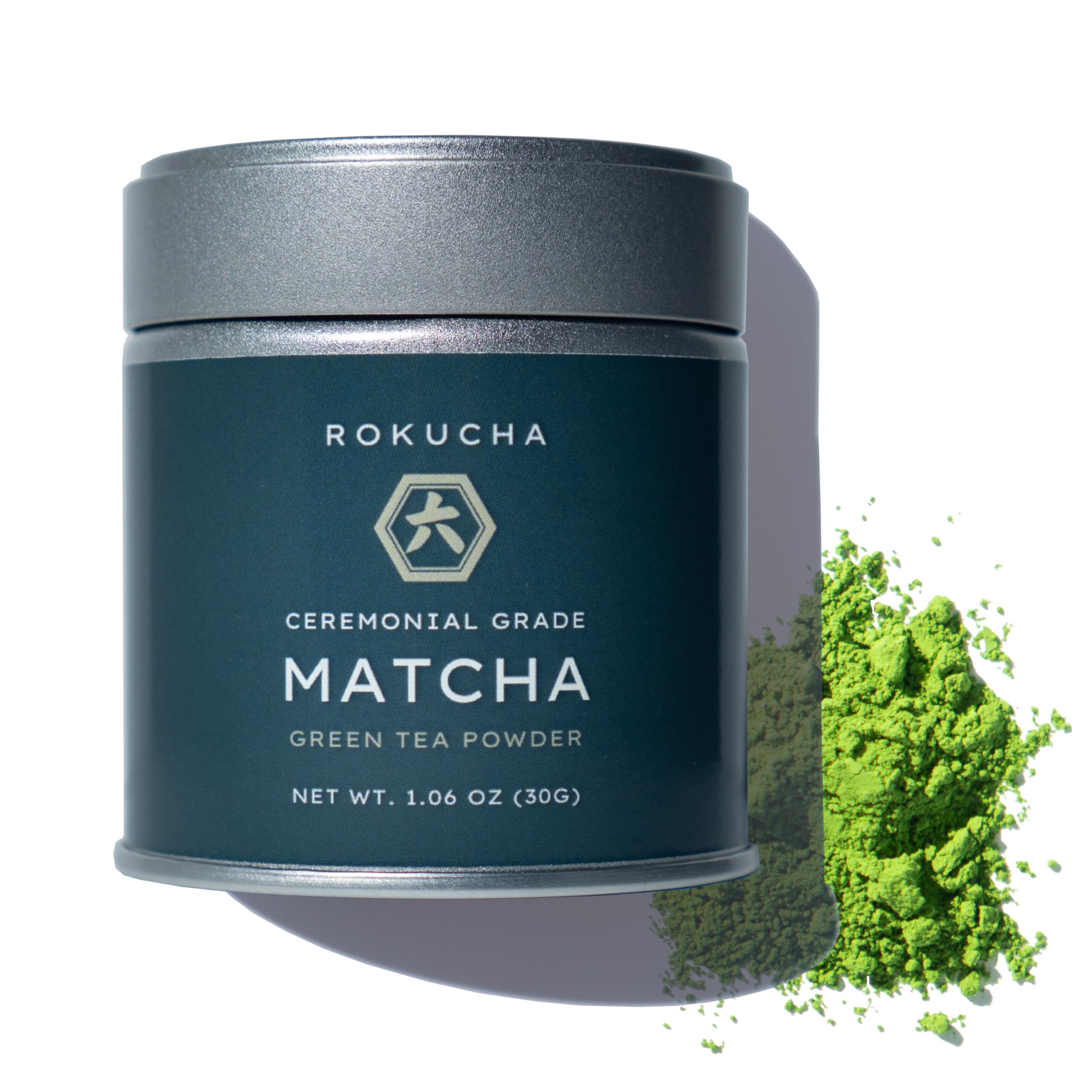 ROKUCHA Matcha Green Tea Powder, Single Origin from Nishio, Japan, 30g (30g, Ceremonial Grade Matcha)