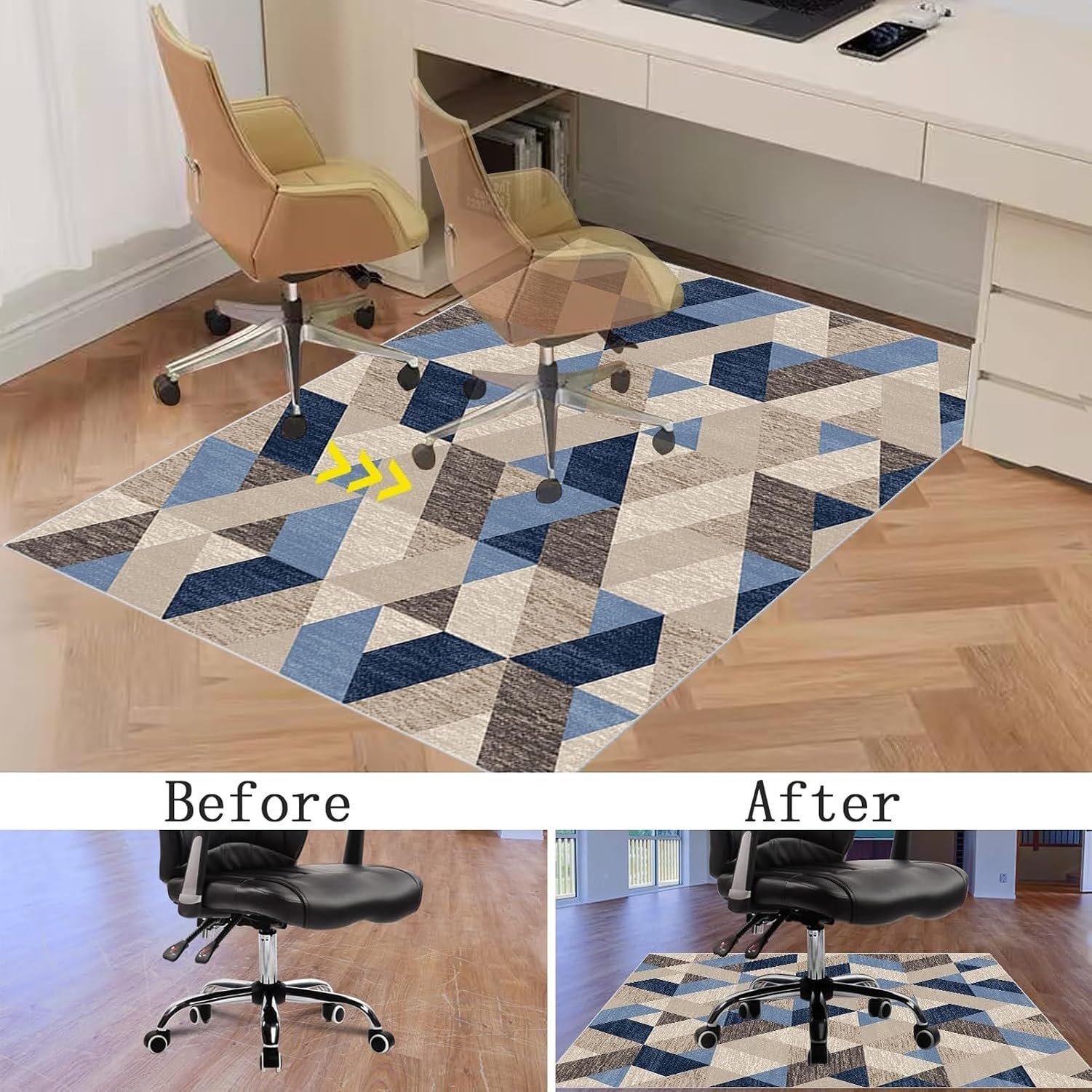 Tapis de Protection de Sol pour Chaise de, Color-1591a, 120 x 130 cm