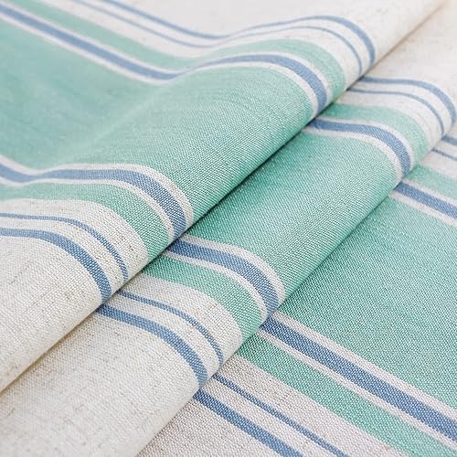 Miniatura 5 de Chassic Camino de mesa de lino estilo granja, camino de mesa a rayas lavables de campo francés, 108 pulgadas de largo para decoración de comedor,