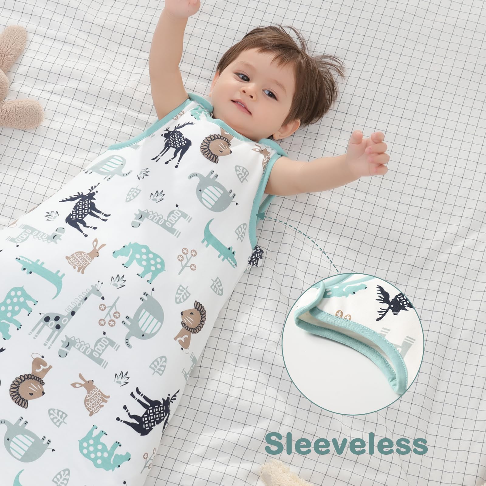 Mosebears Sacco nanna invernale per bambini, 2,5 Tog, 100% cotone, diverse dimensioni, dalla nascita fino a 18 mesi, adatto per tutto l'anno