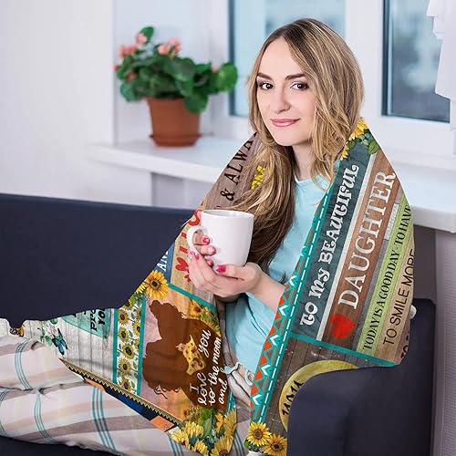 Miniatura 8 de Amxieui Regalo para hija de parte de mamá e hija, manta de mamá para mi hija, regalos de cumpleaños para hija (manta para mi hija de mamá, 60