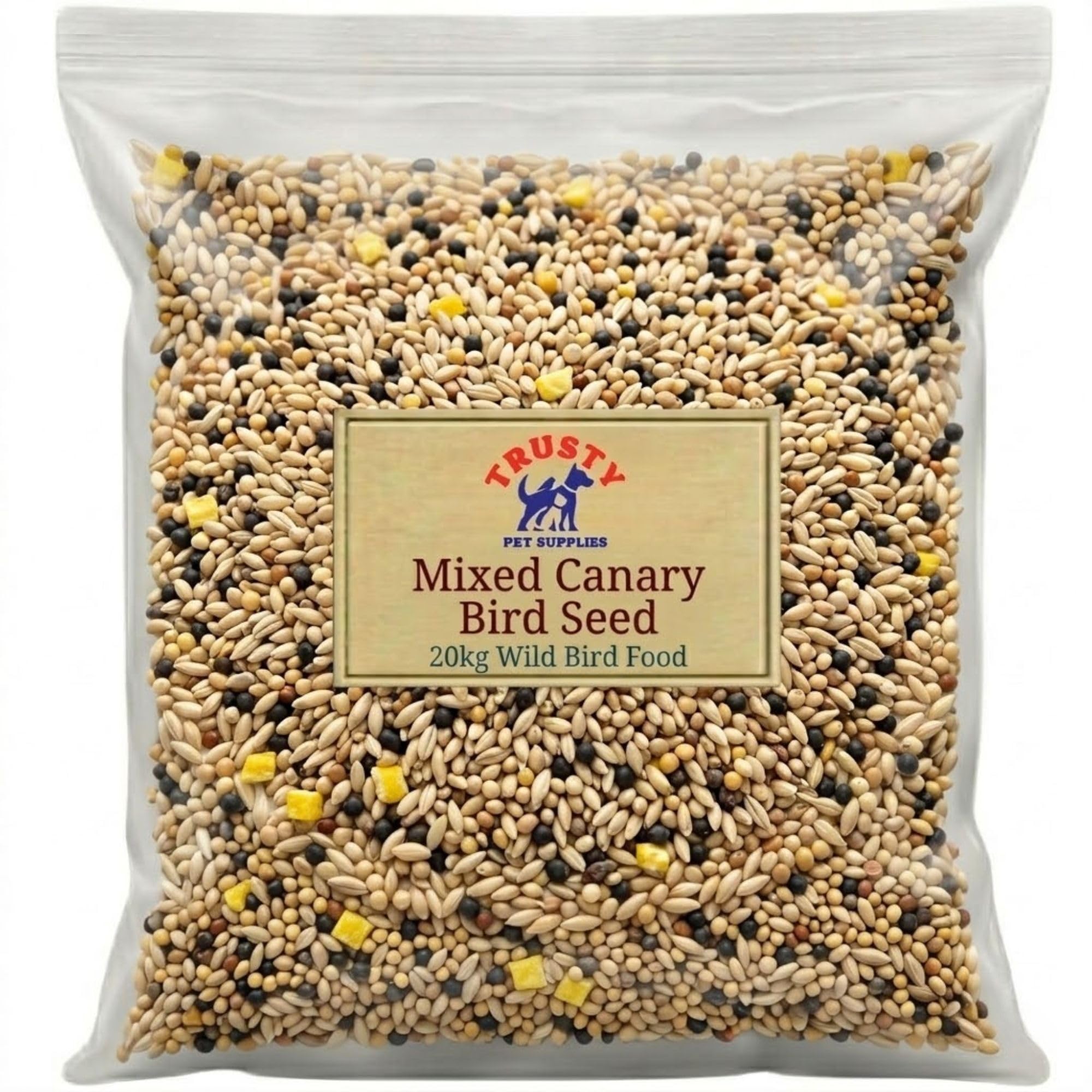 Mixed Canary Seed 20kg | Premium Bird Seed and Canary Food | No Mess Bird Seed Mix for Small Birds and Canries | By Trusty Pet Supplies