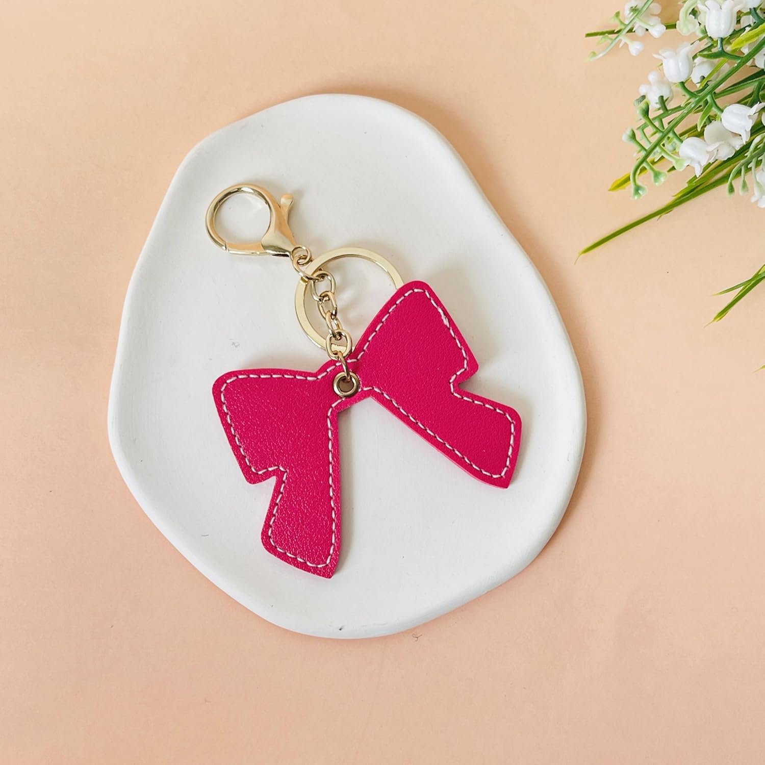 Leather Bow Keychains for Handbag for Women,Cute Bag Charms for Tote Bag,Purse Charms for Women - Image 2