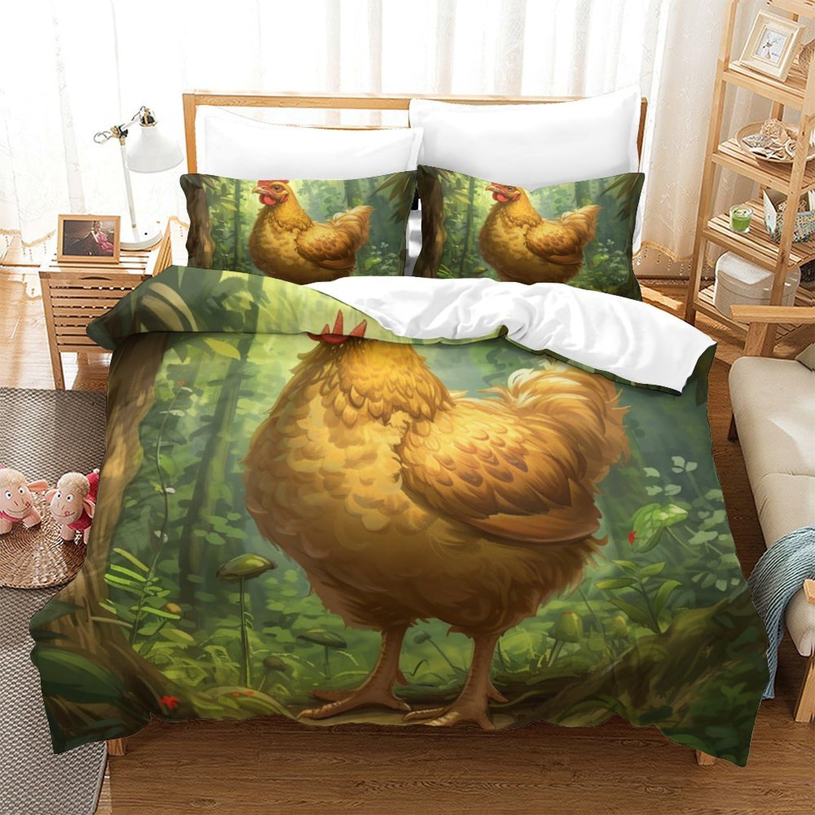 Housses de couettes 3D Le Coq impression haute définition en microfibre