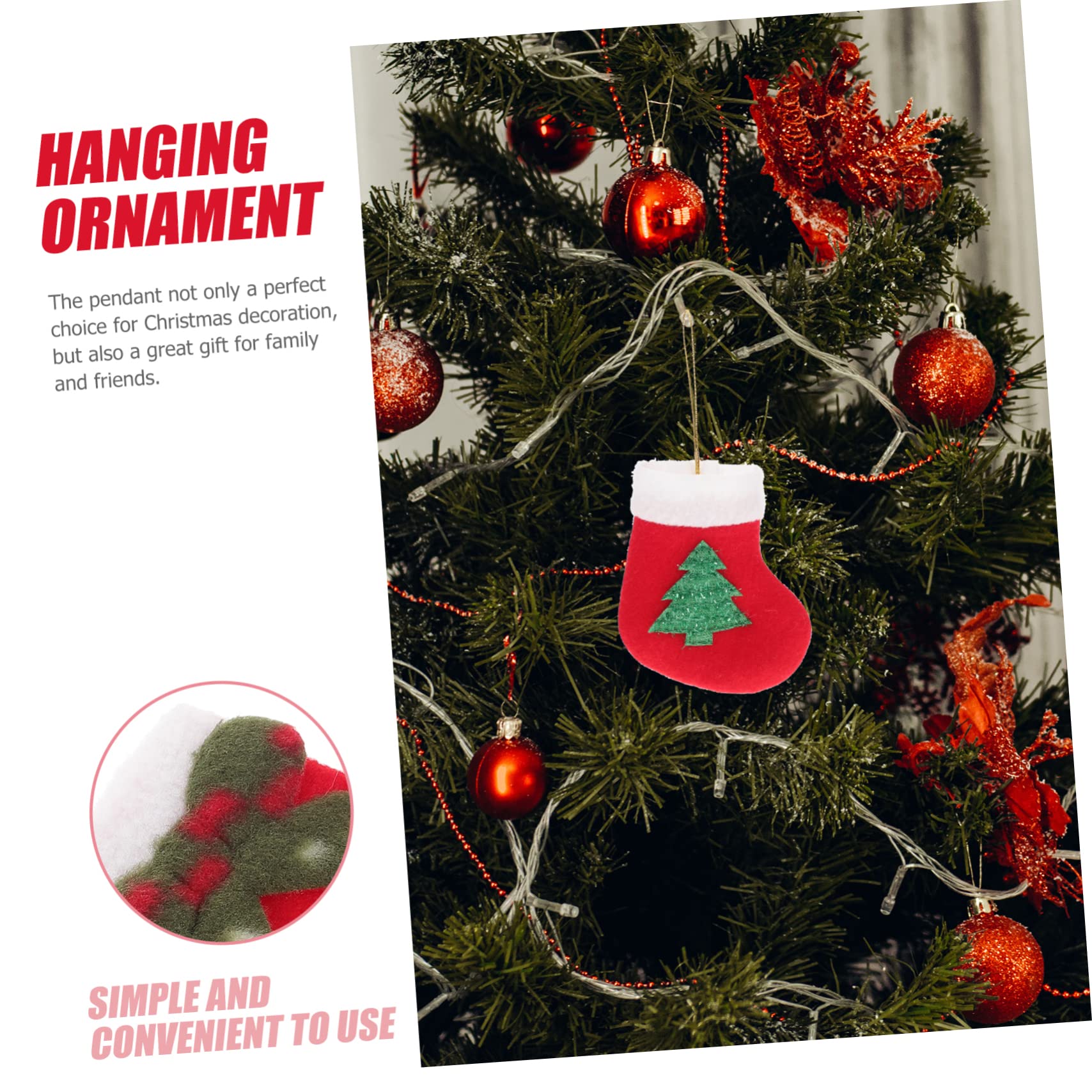 Cabilock 4 Sätze Weihnachtsstrumpf Ornamente Baumdekoration Mini Weihnachtsstrumpf Weihnachtsstrümpfe Fee Hortensienlichter Weihnachtsstrümpfe Weihnachtsspielzeug 16 Stück * 4