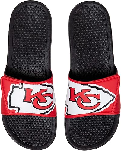 Miniatura 3 de FOCO mens NFL Team Cropped Big Logo Shower Sport Slide Flip Flop Sandals