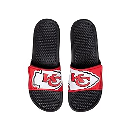 FOCO NFL Mens Kansas City Chiefs Cropped Logo Flip Flops Slides S - 7/8