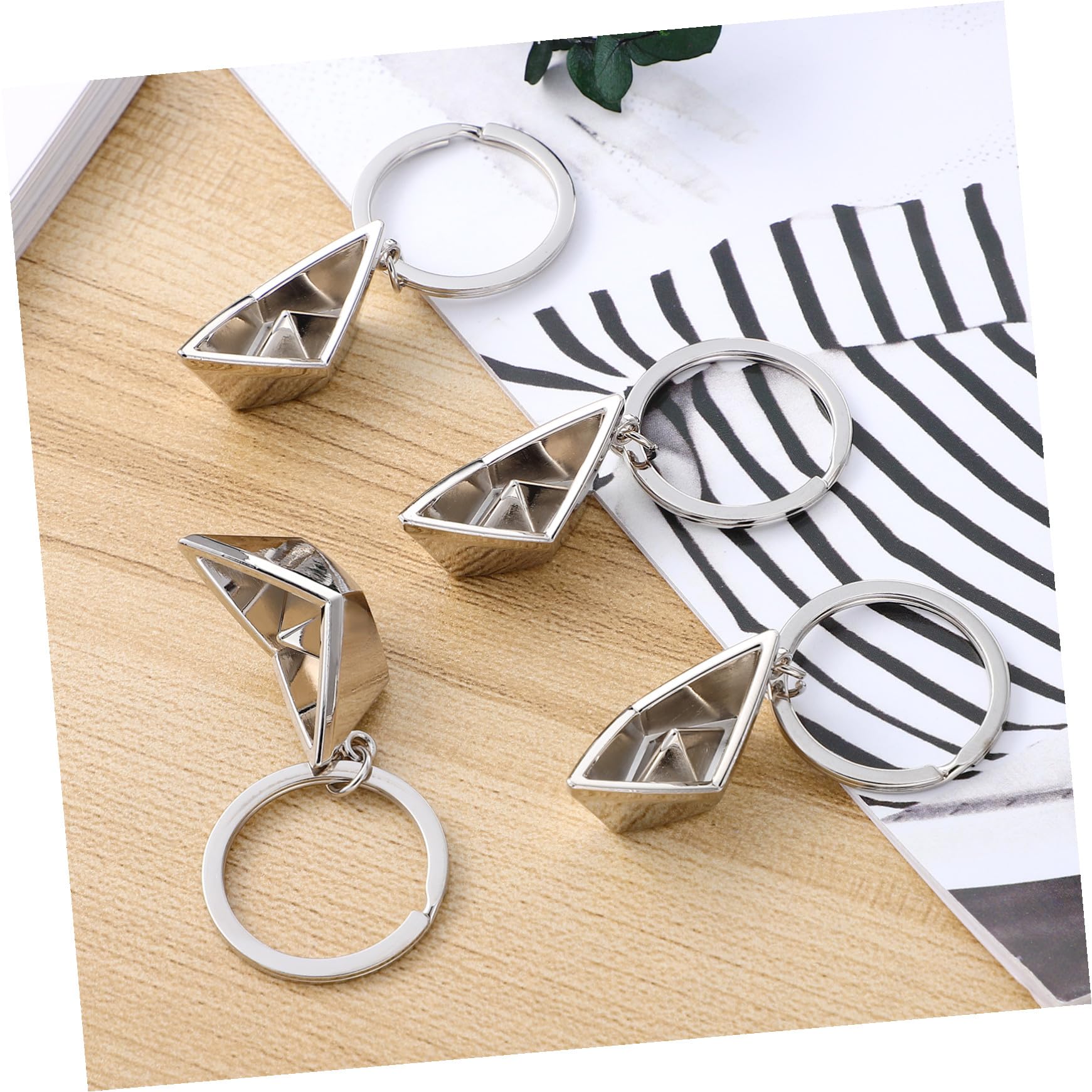 ifundom Portachiavi Portachiavi Decorativo e Regalo Unico per Uomini e Donne in Metallo a Forma di Barca di Carta Argento Set da 5 Pezzi per Zaini e Chiavi