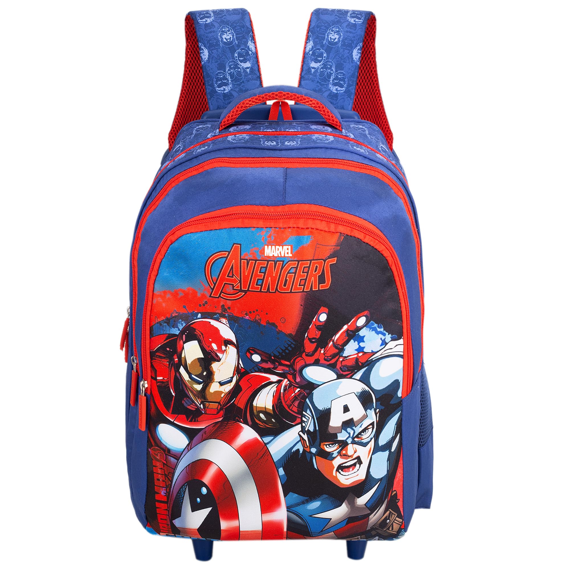 Avengers Kids School Trolley Bag 18 Inch Blue Large Wheeled School Backpack with Smooth Wheels-image-15