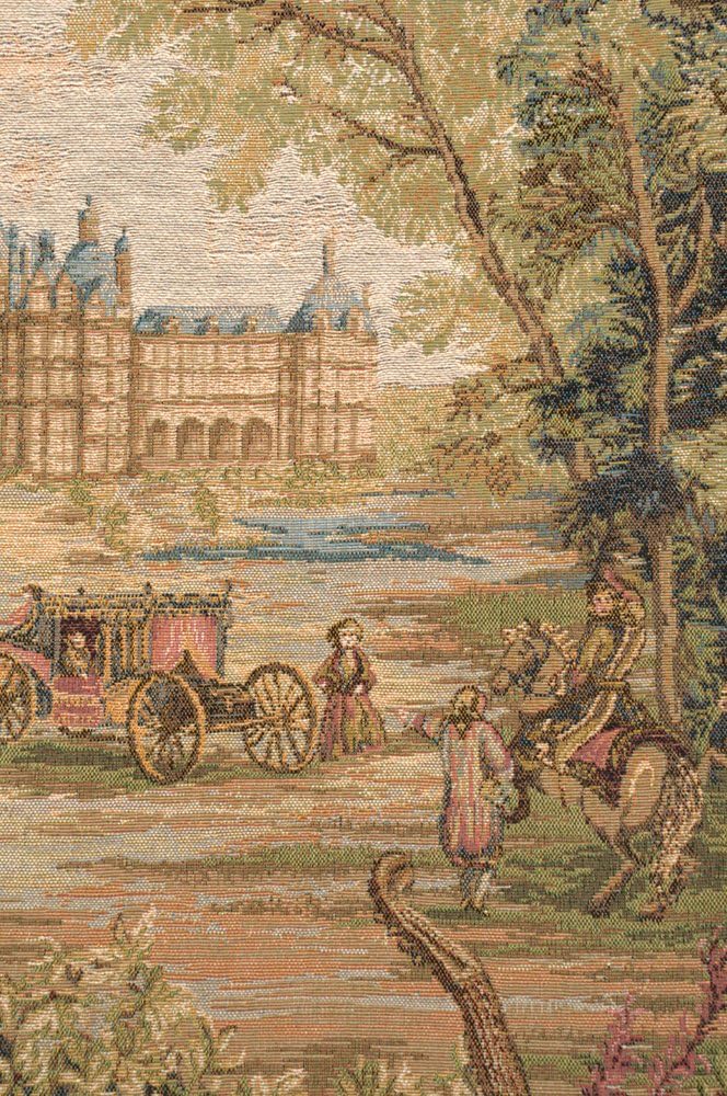 Charlotte Home Furnishings Inc. Verdure Au Chateau II French Tapestry Wall Hanging 34 X 44 Inch Viscose Cotton And Polyester Blend Wall Art Perfect For Home Decor Room Decor And Wall Decor