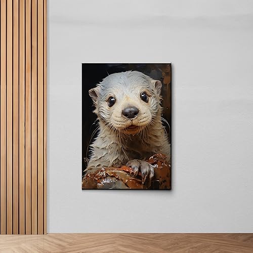 Fox Mother Cub Print, In The Style Of Stencil,Based, Ivory, Kids Wall Art, Kids Wall Art Display, Mom And Baby Animal Art Print, Canvas Prints, Art