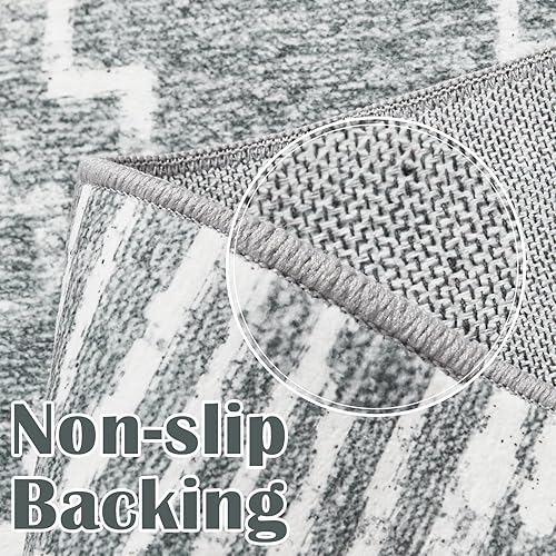 Miniatura 4 de jinchan Alfombra de entrada de 2 x 3, alfombra marroquí lavable pequeña, alfombra de lana sintética, suave, geométrica, contemporánea,