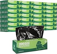 Sherr 4000 Dog Poop Bags Bulk - 20 Leak-Proof Black Waste Bags Rolls, Easy Dispenser Boxes for Pet Walks & Travel