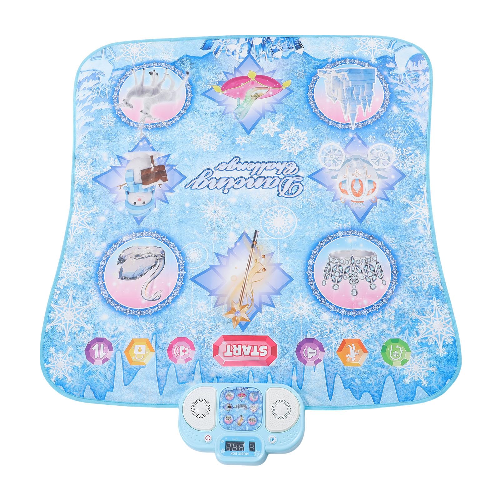 Tappetino da danza interattivo per la sfide musicale, tappeto da gioco in tessuto ABS e PE, 89,9 x 86,9 cm