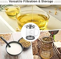 Vista 6 de Ahorro de grasa de tocino premium con colador, recipiente grande de grasa de 1.5 L para cocina con filtro de acero inoxidable, almacenamiento