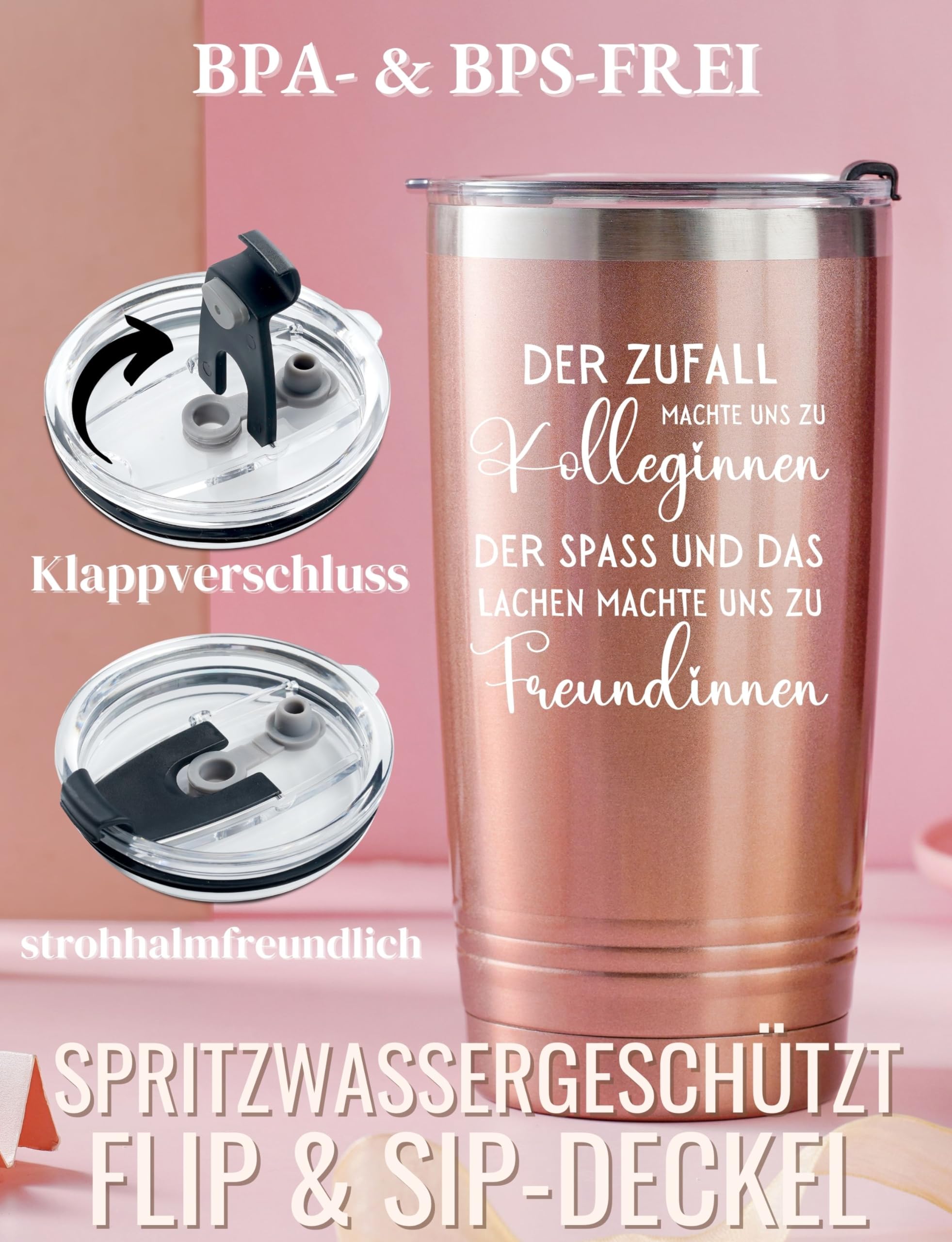 Onebttl Isolierbecher Für Dispatcher – 590 Ml, Edelstahl, Doppelwandig, Mit Strohhalm & Flaggen-Design