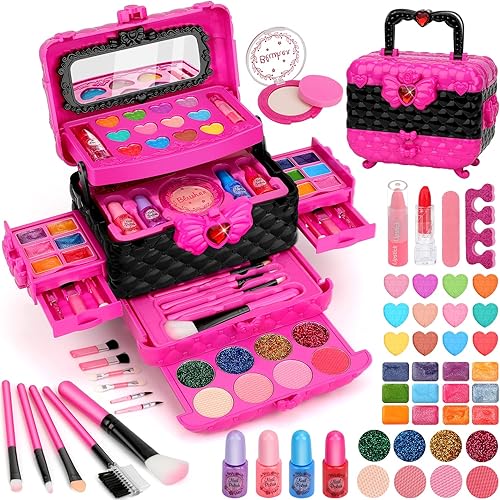 Kit de maquillaje para niños, juguetes para niñas, kit de maquillaje lavable para niños, juego de maquillaje real para niñas, niños, princesa,