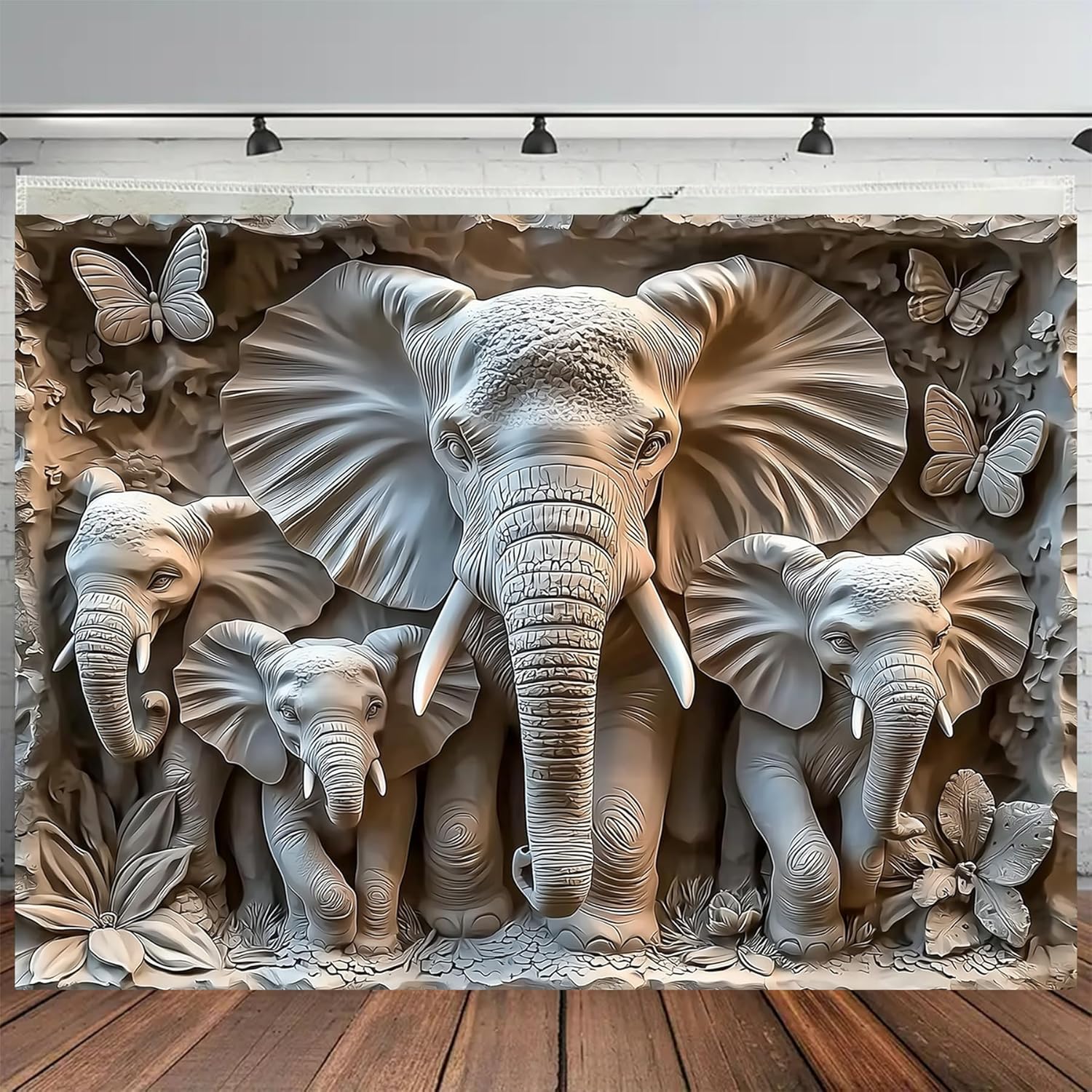 BSFHH 3D Animal Tapestry Wall Hanging Art Bedroom Living Room Wall Art Poster (Elephant, 90''×70'')