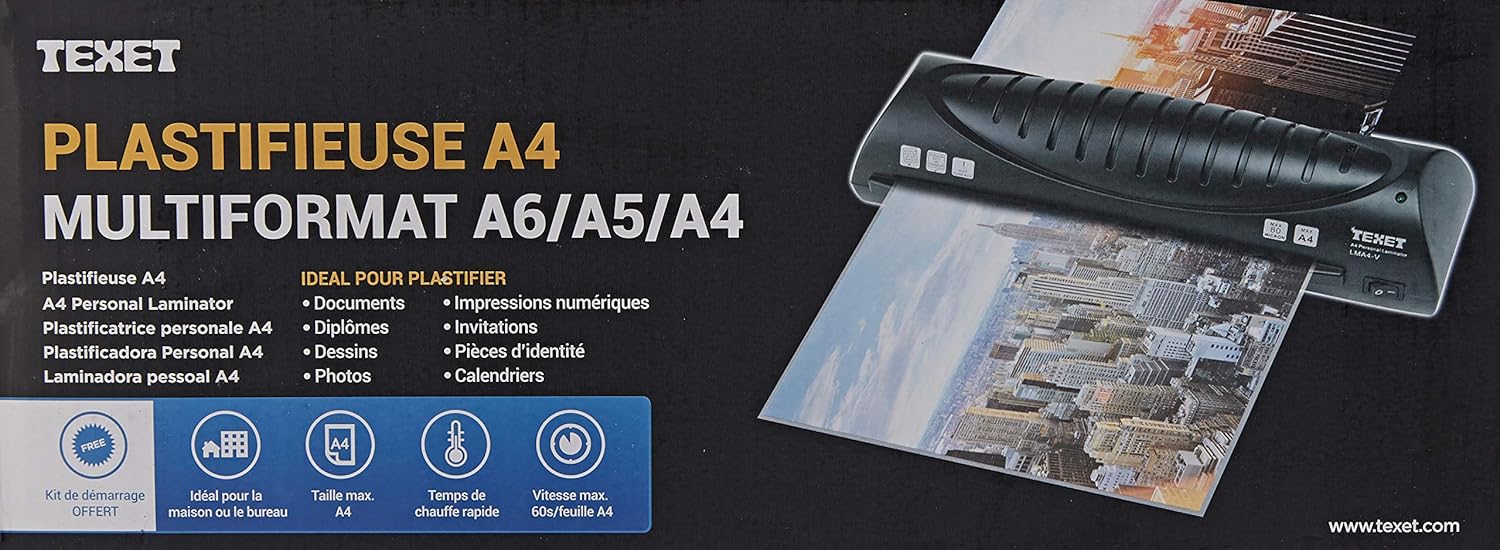 Texet (LMA4-V) A4 Laminator, Black
