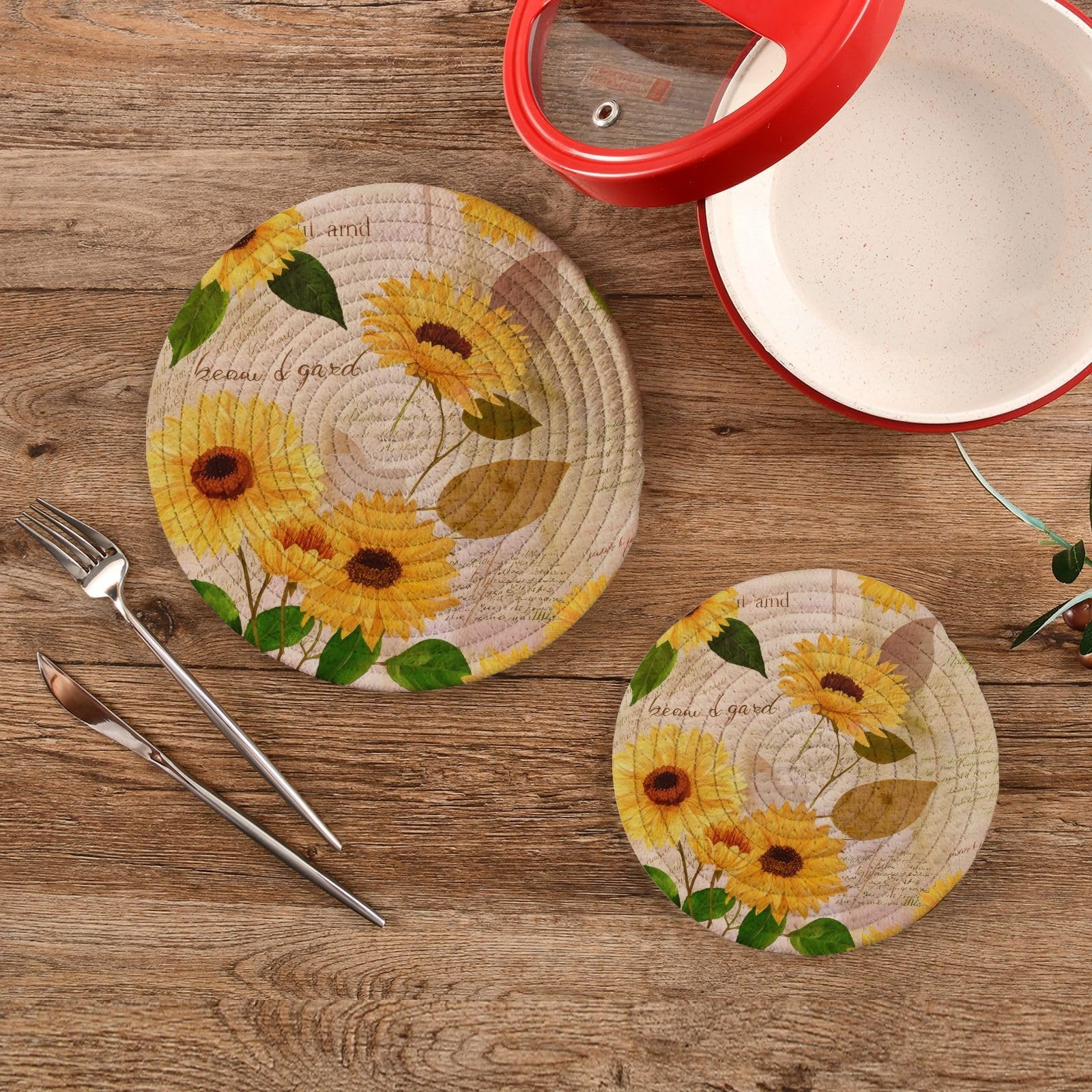 Lot De 5 Dessous De Plat : Ensemble De Maniques Rondes