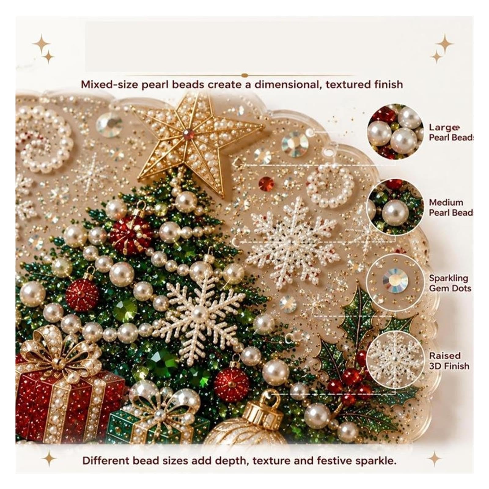1 kit di acchiappasole natalizio con perle for la decorazione della parete