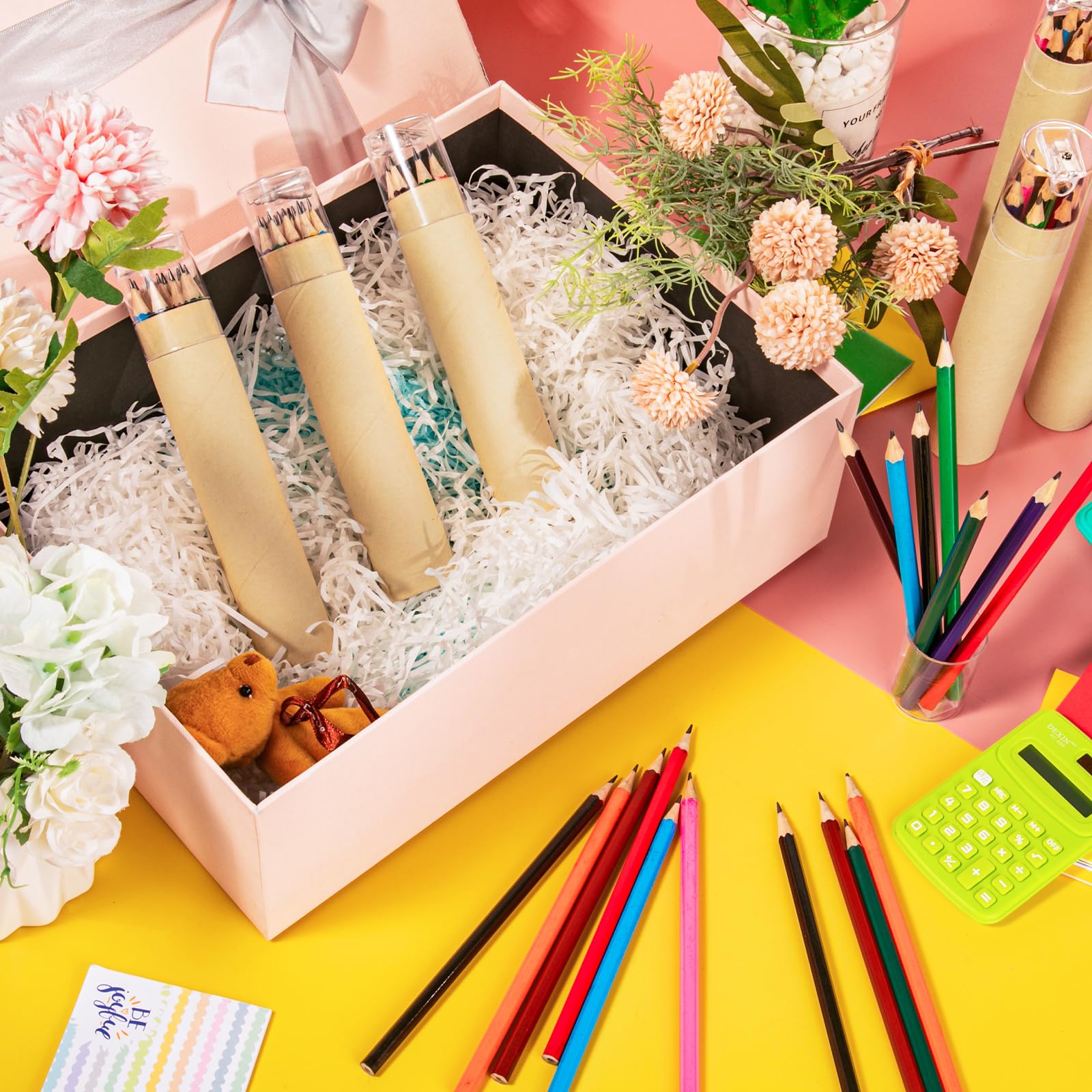 Paquete de 48 lápices HB #2 a granel en tubo con sacapuntas de colores surtidos, lápices preafilados con revestimiento de madera para niños y adultos, regalos de fiesta, premio de aula