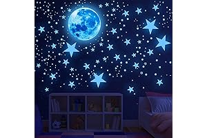 Glow in the Dark Stars and Moon Wall Decals (Blue