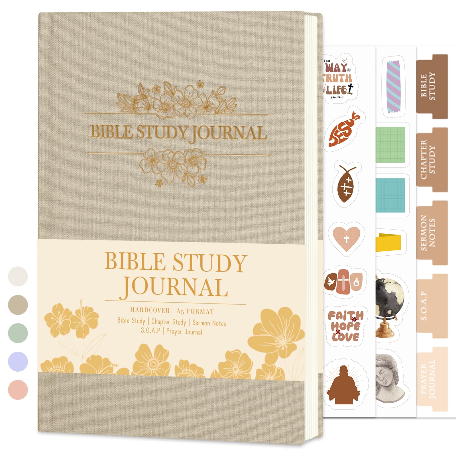 XKDOUS Bible Study Journal Church Notes Journal, Bible Study Supplies Bible Notebooks for Note Taking Reflection Prayer, 8.6’’ Guided Bible Study