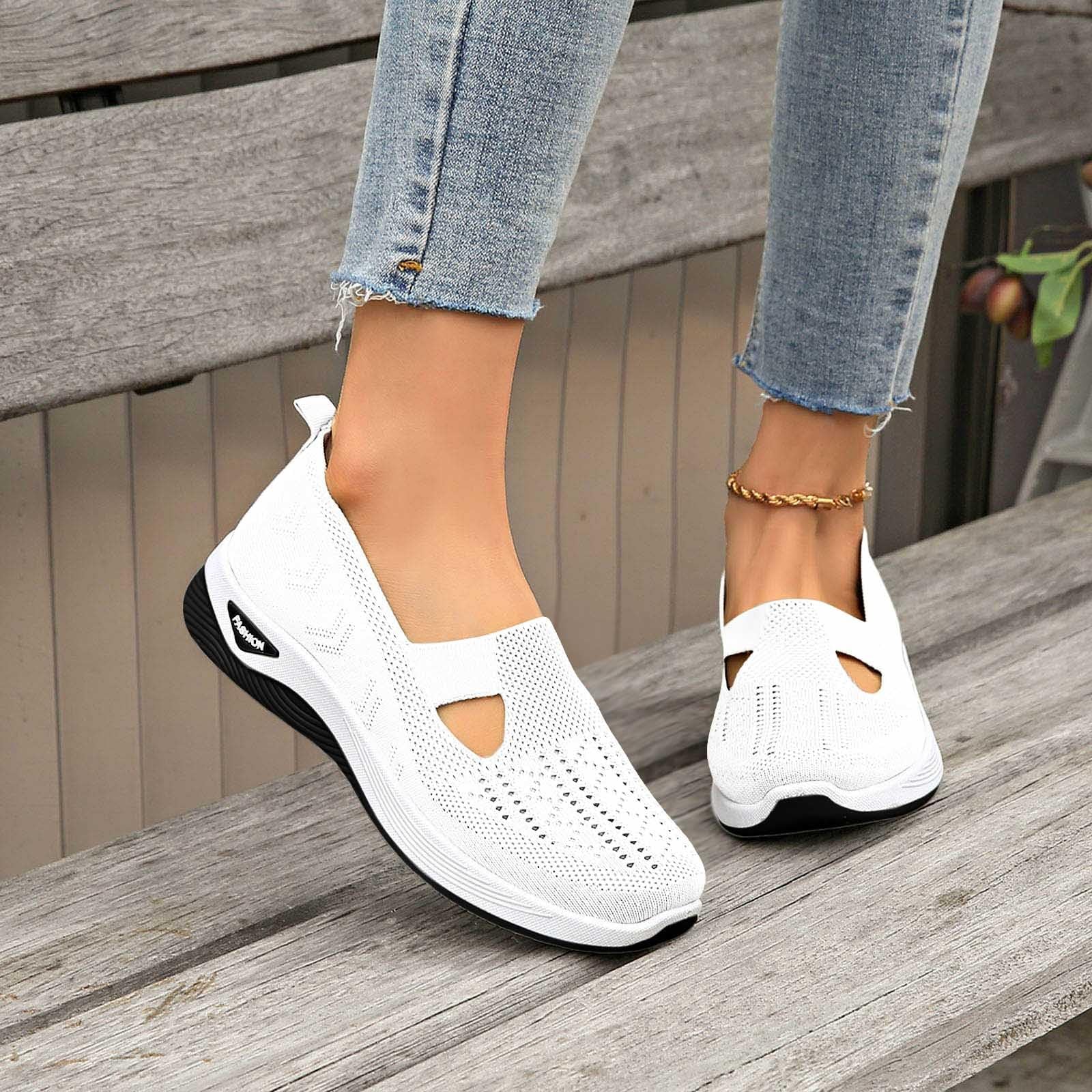 Orthopädische Schuhe Damen Walkingschuhe Damen Leicht Weite H Vermascht Atmungsaktive Lässige Komfort Laufschuhe Bequeme Outdoor Sommerschuhe Turnschuhe