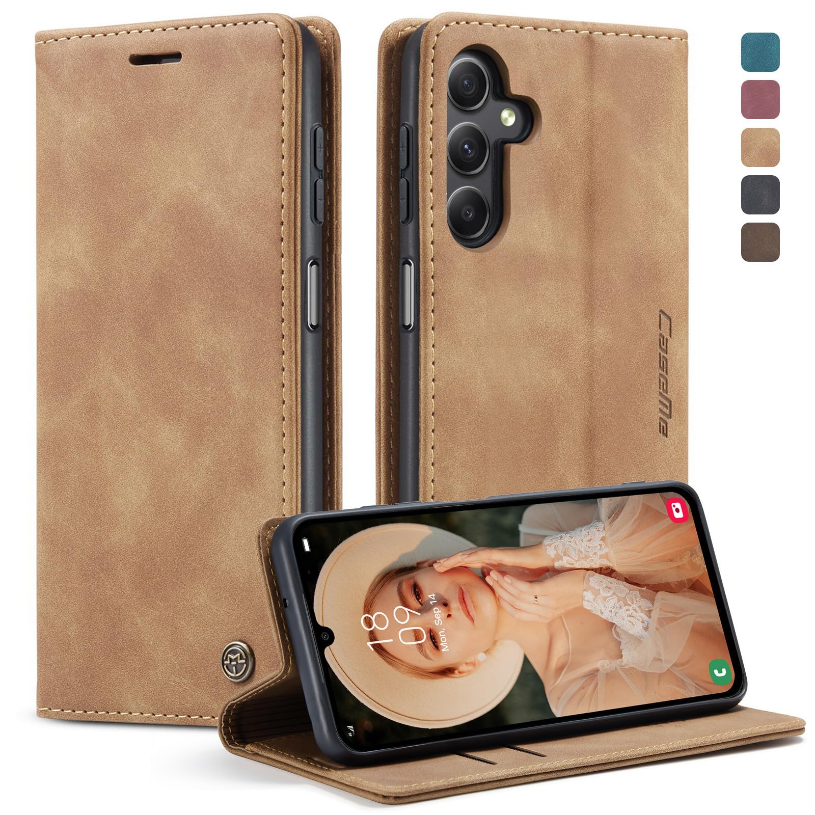 owlhold Handyhülle für iPhone klapphülle Premium hülle Weiches Vintage-Nubukleder Lederhülle