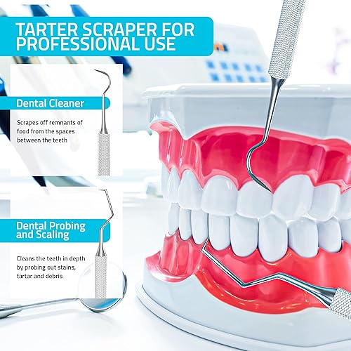 Miniatura 3 de Utopia Care Herramienta profesional raspadora de sarro dental, púa dental, removedor de sarro de doble extremo para dientes, removedor de placa,