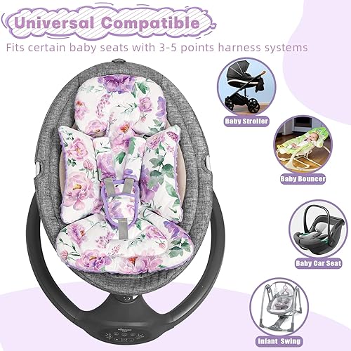 Miniatura 7 de Inserto de asiento de automóvil para bebé, suave asiento de automóvil para bebé y soporte para niña y niño, cojín reversible para asiento de