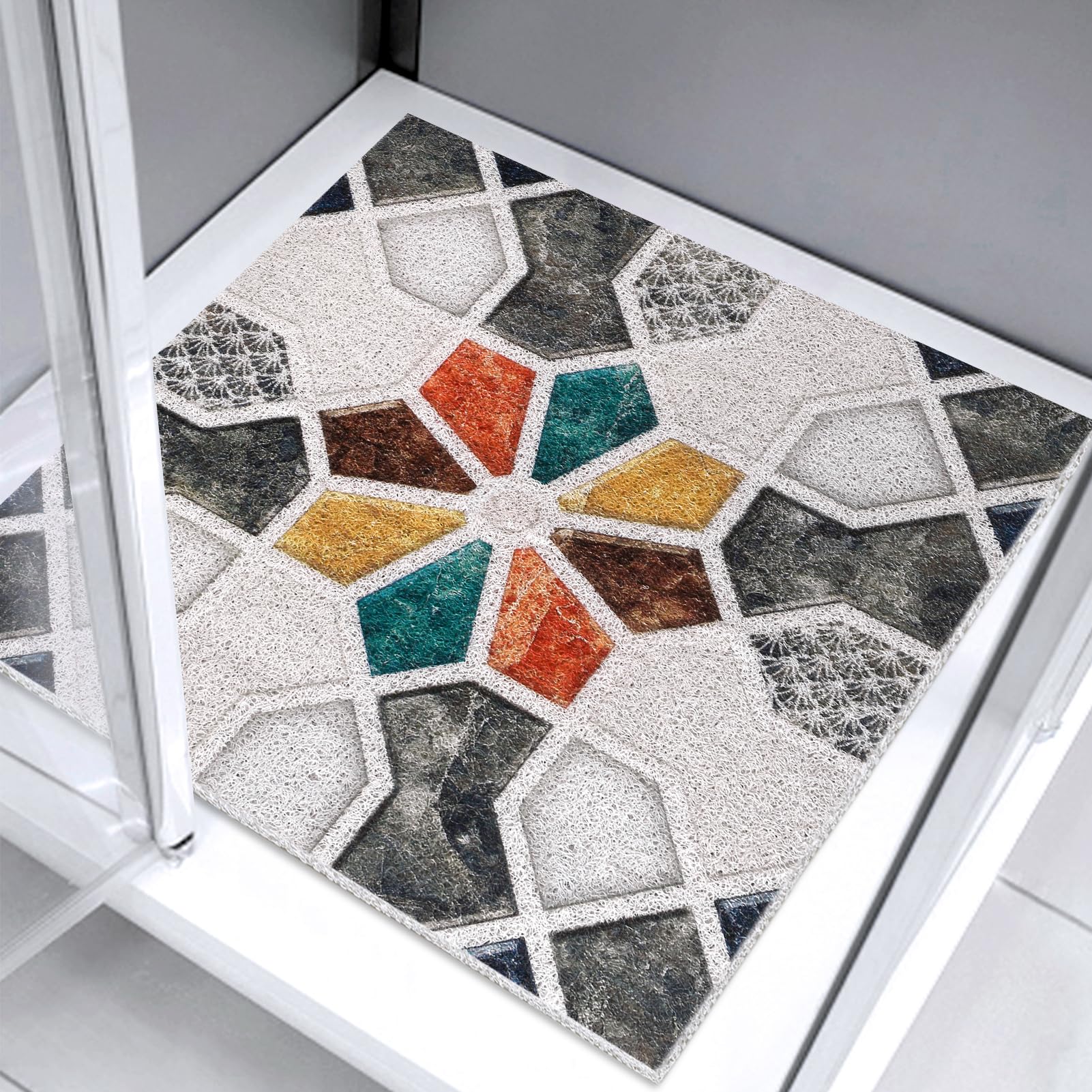 Square Shower Mat 60x60cm Non Slip Anti Mould Bathmat for Inside Shower, Loofah Shower Mat for Inside Bath, Soft Massage Mat for Bathroom Wet Areas, Anti-Slip Bathtub Mat Washable Cuttable Quick Dry — image 1