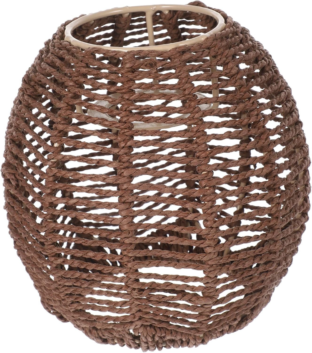 DOITOOL Woven Pendant Lamp Shade Rattan Basket Chandelier Lamp Shade Ceiling Lights Pendants Light Fixture Shade Replacement for Table Floor Lamp, Brown
