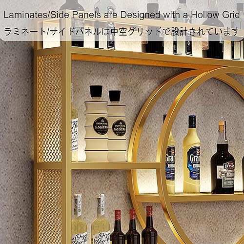 Miniatura 4 de Estante de metal para vino, almacenamiento de cocina con soporte para copas de vino, estantes de barra para pared, soporte para botellas de vino,