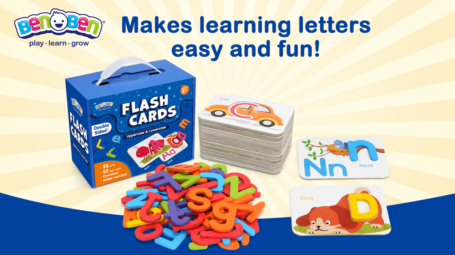 Amazon.com: BenBen Alphabet Flash Cards, 52 Upper and Lowercase